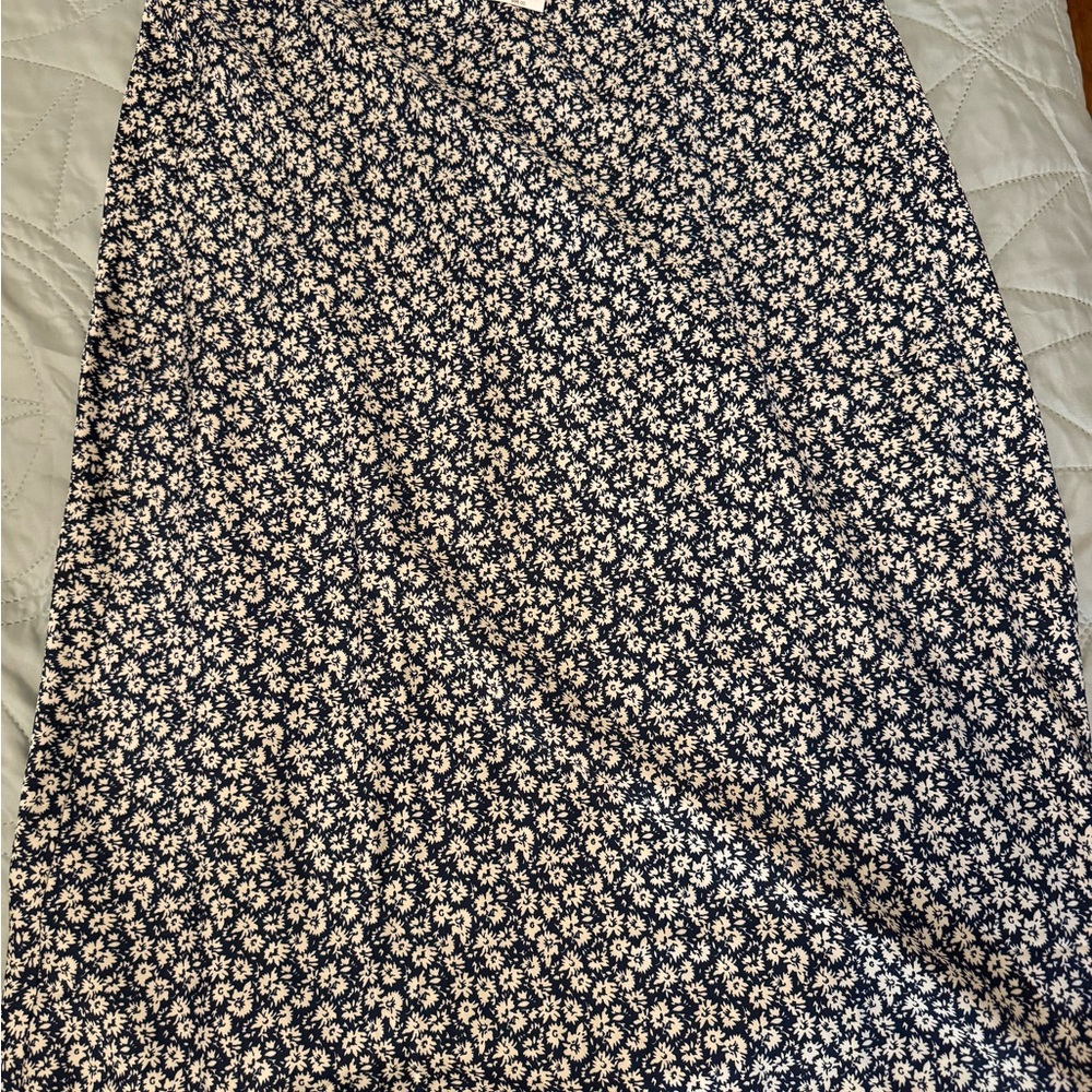 J.Crew Floral Navy Midi Skirt (XXL)